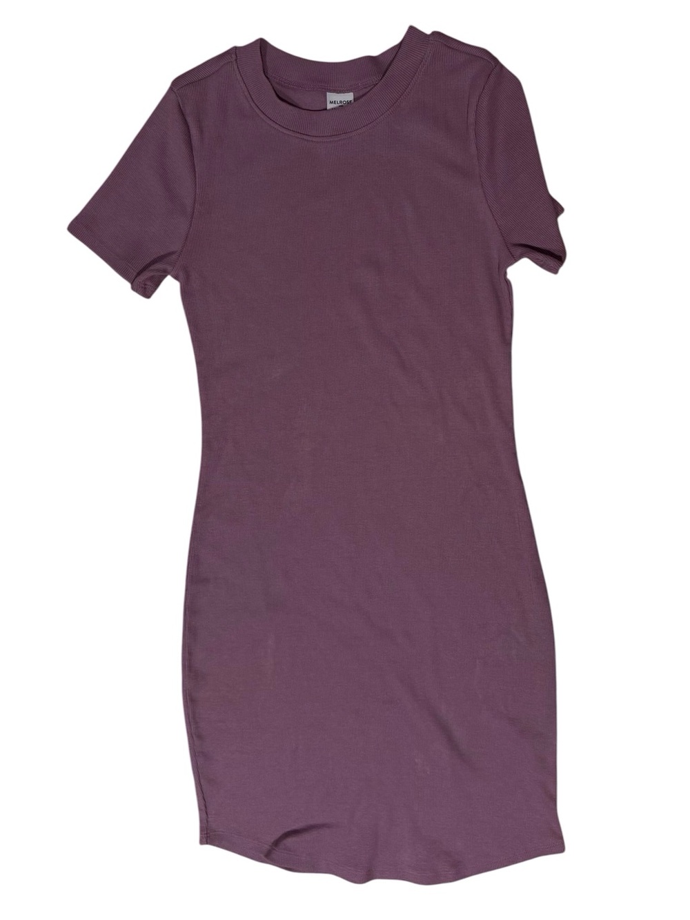 Melrose and Market Purple Ribbed T-Shirt Midi Dress Short Sleeve Size Small